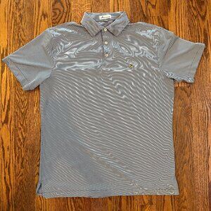 Peter Millar Winged Foot Golf Club Striped Polo Shirt - Mens Medium